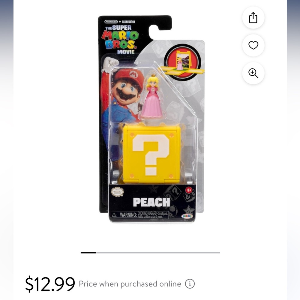 The Super Mario Bros. Movie Princess Peach Action Figure Brand New